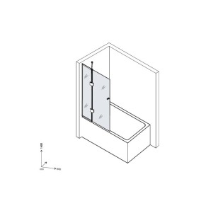 Шторка на ванну стеклянная Matrix DG1109025 14x90 черный DK