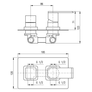 Смеситель для ванны Loira LR586KZ Rav Slezak