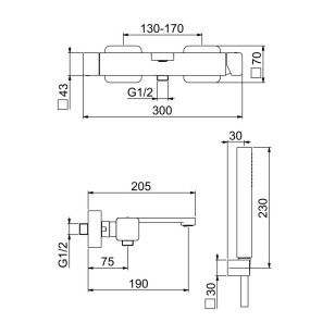 Смеситель для ванны One-X OX850101015 хром/сталь Webert