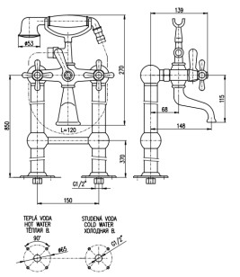 Смеситель для ванны Morava MK650.5/2SM Rav Slezak