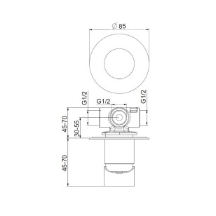 Смеситель для душа встраиваемый One-B NB880101560 черный Webert