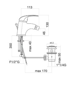 Смеситель для биде Max 32CR3210 хром Fiore