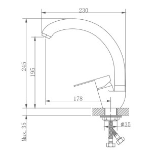 Смеситель для кухни HB41801-2 сталь Haiba