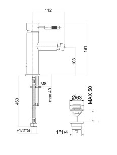 Смеситель для биде Xenon 44NN5371 хром Fiore