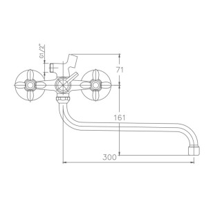 Смеситель для ванны HB2227-2 хром Haiba