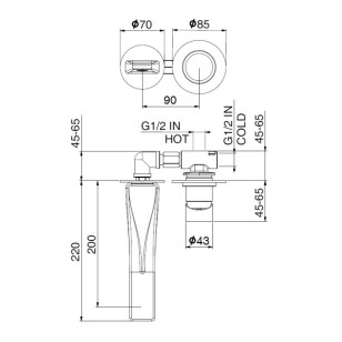 Смеситель для раковины One-B NB830606441 черный/сталь Webert