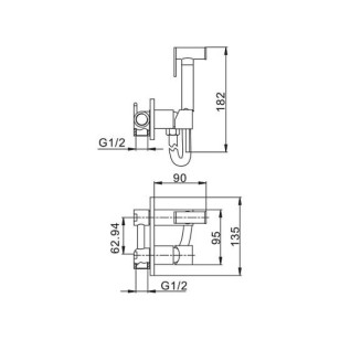 Гигиенический душ со смесителем HB5515-7 черный Haiba