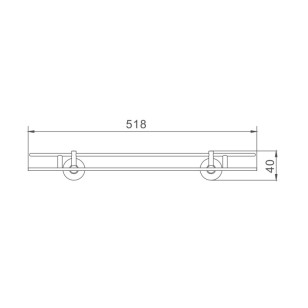 Полка стеклянная HB1707-1 хром Haiba