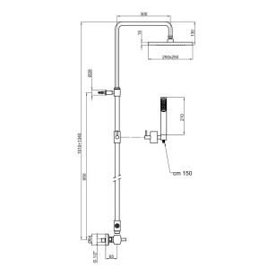 Душевая система Azeta AZ870110015PVC хром Webert