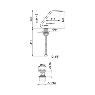 Смеситель для раковины Wolo WO830102564 черный Webert