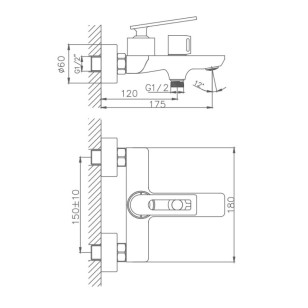 Смеситель для ванны HB60589 хром Haiba