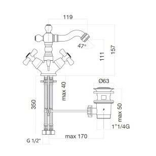 Смеситель для биде Armony AM710402015 хром Webert
