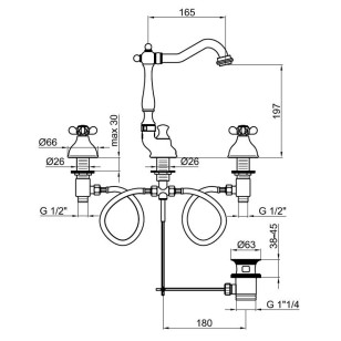 Смеситель для раковины Ottocento OT750202065 бронза Webert