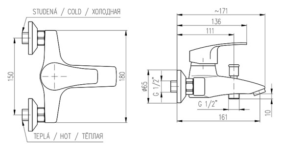 Смеситель для ванны Kongo K054.5 Rav Slezak