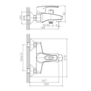 Смеситель для ванны HB6066 хром Haiba