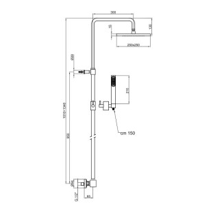 Душевая система с термостатом Azeta New AA980507015METAL хром Webert