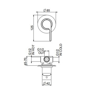 Смеситель для душа встраиваемый DoReMi DR880101015 хром Webert
