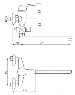 Смеситель для ванны Sazava SA351.5 Rav Slezak