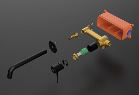 Смеситель для раковины встраиваемый RP-004 хром Raiber
