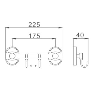 Планка с крючками для полотенец HB1915-2 хром Haiba