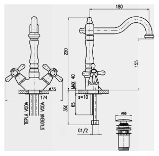 Смеситель для раковины Morava MK821.5/8 Rav Slezak