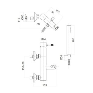 Смеситель для ванны Rimini RI850101740 белый Webert