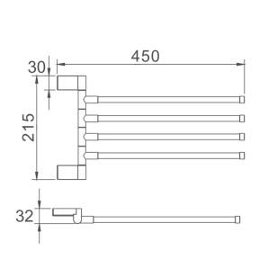 Полотенцедержатель HB8814 хром Haiba