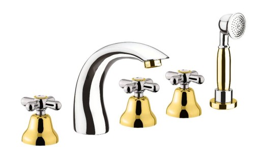 Смеситель на борт ванны Margot 26CO0608 хром/золото Fiore