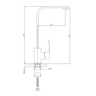 Смеситель для кухни HB70815 сталь Haiba