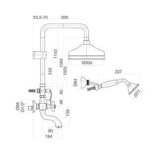 Душевая система Armony AM721208060 медь Webert