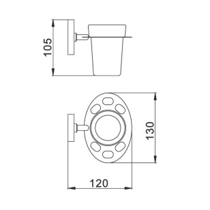 Стакан для ванной комнаты D211700 хром D-Lin