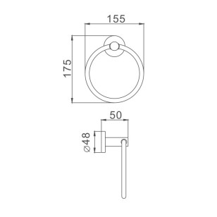 Полотенцедержатель HB8704 черный Haiba