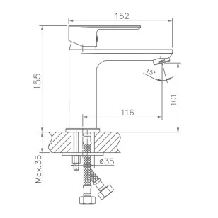 Смеситель для раковины HB10505-3 пепельный Haiba