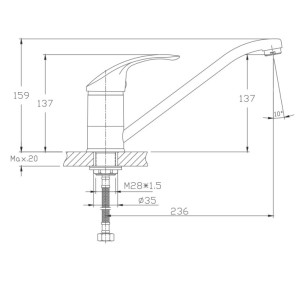 Смеситель для кухни HB4921-10 коричневый Haiba
