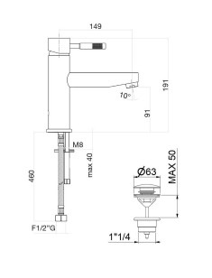 Смеситель для раковины Xenon 44NN5276 черный Fiore