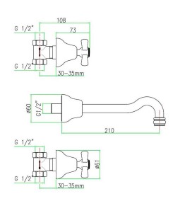 Смеситель для раковины Armony AM750404017 хром/золото Webert