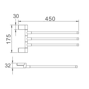 Полотенцедержатель HB8813 хром Haiba