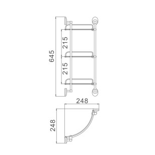 Полка стеклянная угловая HB1607-3 хром Haiba