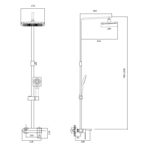 Душевая система HB24615-7 черный Haiba