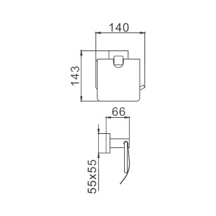 Держатель для туалетной бумаги HB8903 черный Haiba