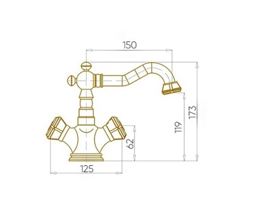 Смеситель для раковины Royal 10218/1 бронза Bronze de Luxe