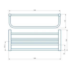 Полка для полотенец HB8424-7 черный Haiba