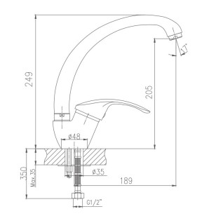 Смеситель для кухни HB4121 хром Haiba