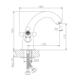 Смеситель для раковины HB1019-4 бронза Haiba