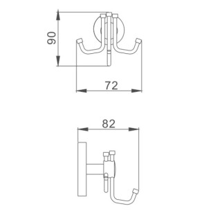 Крючок для ванной комнаты HB1705-3 хром Haiba