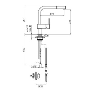 Смеситель для кухни Dado DA940302015 хром Webert