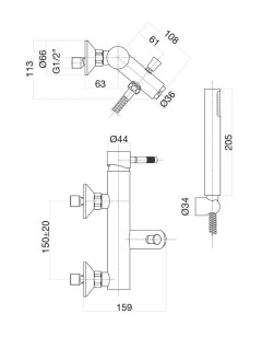 Смеситель для ванны Xenon 44NN5150 черный Fiore