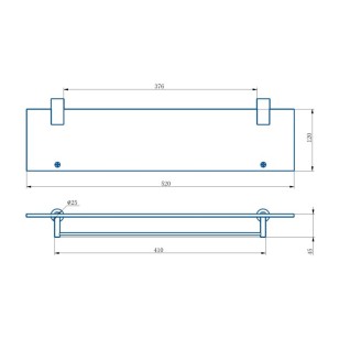 Полка стеклянная HB8407-7 черный Haiba