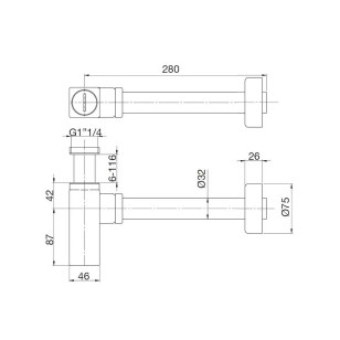 Сифон для раковины AC0404015 хром Webert