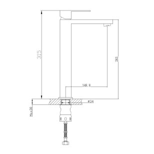 Смеситель для раковины HB11803-7 черный Haiba